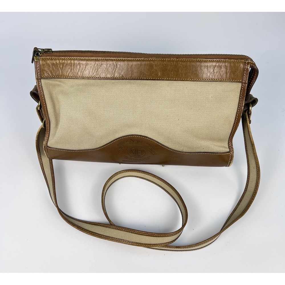 Vintage Ghurka No 10 The Envoy Canvas Leather Shoulder Bag Marley Hodgson USA